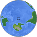 A USGS map of the Earth at the South Pole near Antarctica.