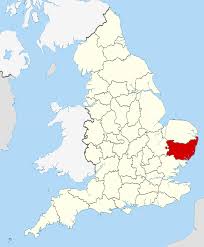 A map of Suffolk county, UK