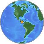 USGS small Earth globe showing Nicaragua