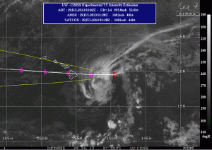 Satellite image of Tropical Storm Flossie