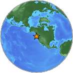The USGS small globe showing the July 26, 2013 5.1 earthquake.
