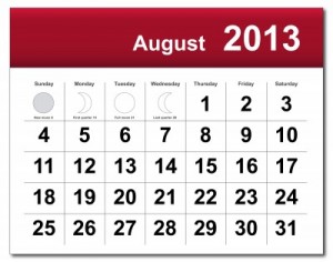An August calendar.