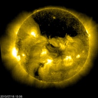 A picture of the Sun's coronal hole.