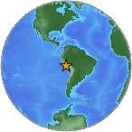 The USGS map of the earthquakes off South America.