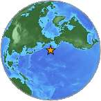 USGS small globe showing the 6.1 earthquake in Alaska.
