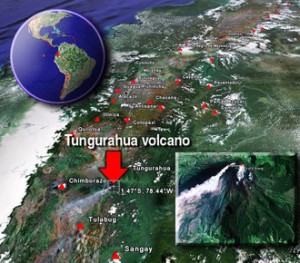 A Google Earth map of Tungurahua.